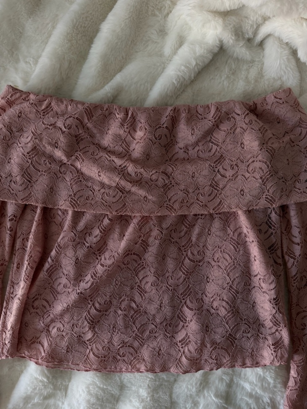 Dusty Rose Lace Shirt - Picture 2 of 4